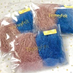 【お知らせ】羊毛フェルト用「キラキラ繊維(ピンク×ブルー)」ネットショップ販売スタート☆