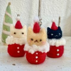 (募集)「羊毛フェルトの猫サンタ」の体験レッスン