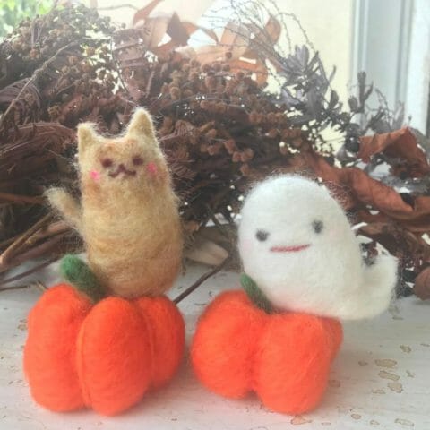 羊毛フェルト。うさぎ。ハロウィン。クリスマス （ハロウィン 