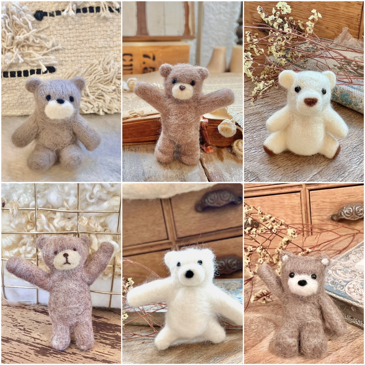 羊毛フェルトのクマ作品 レッスンレポート | 東京・学芸大学駅の羊毛